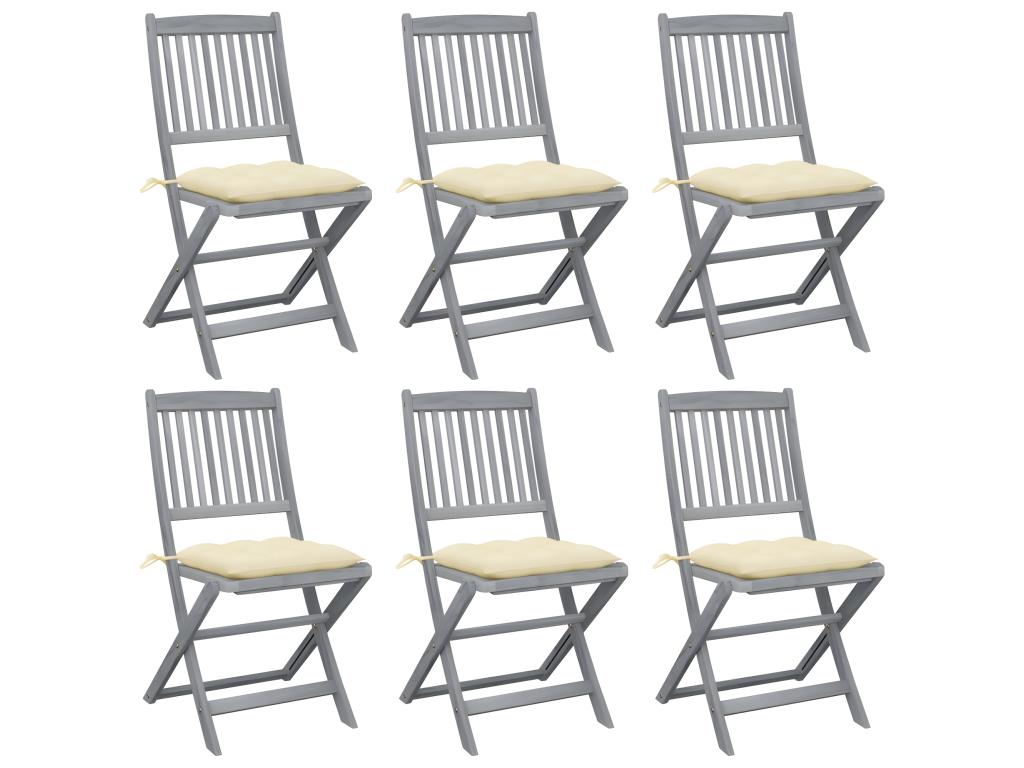 Zensova XZIV30236 Outdoor Folding Chairs, Set of 6 with Cushions