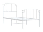 Metal bed frame with white headboard/footboard 75x190 cm PITE07537