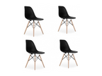 Set of 4 Dormeva plastic chairs - Wooden legs - White HGDS12530