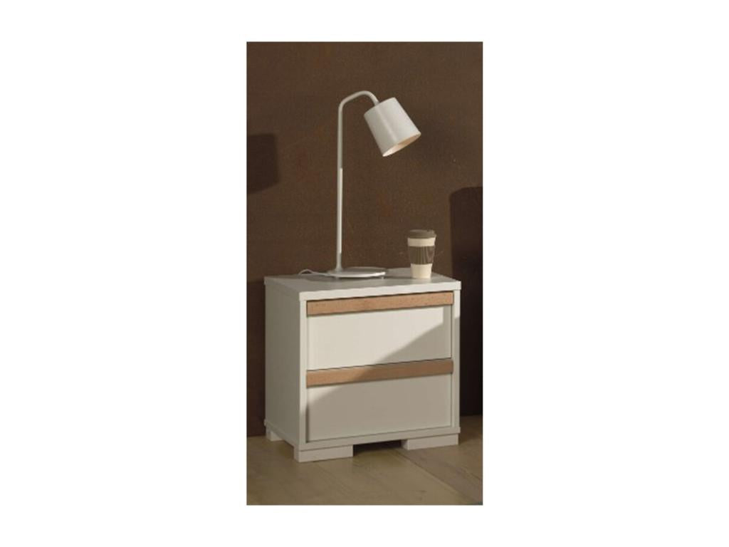 Dormeva 2-Drawer Bedside Table 48cm White OBYS44005
