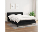 Upholstered bed base with mattress, black, 140x190 cm, fabric, YQOO98015