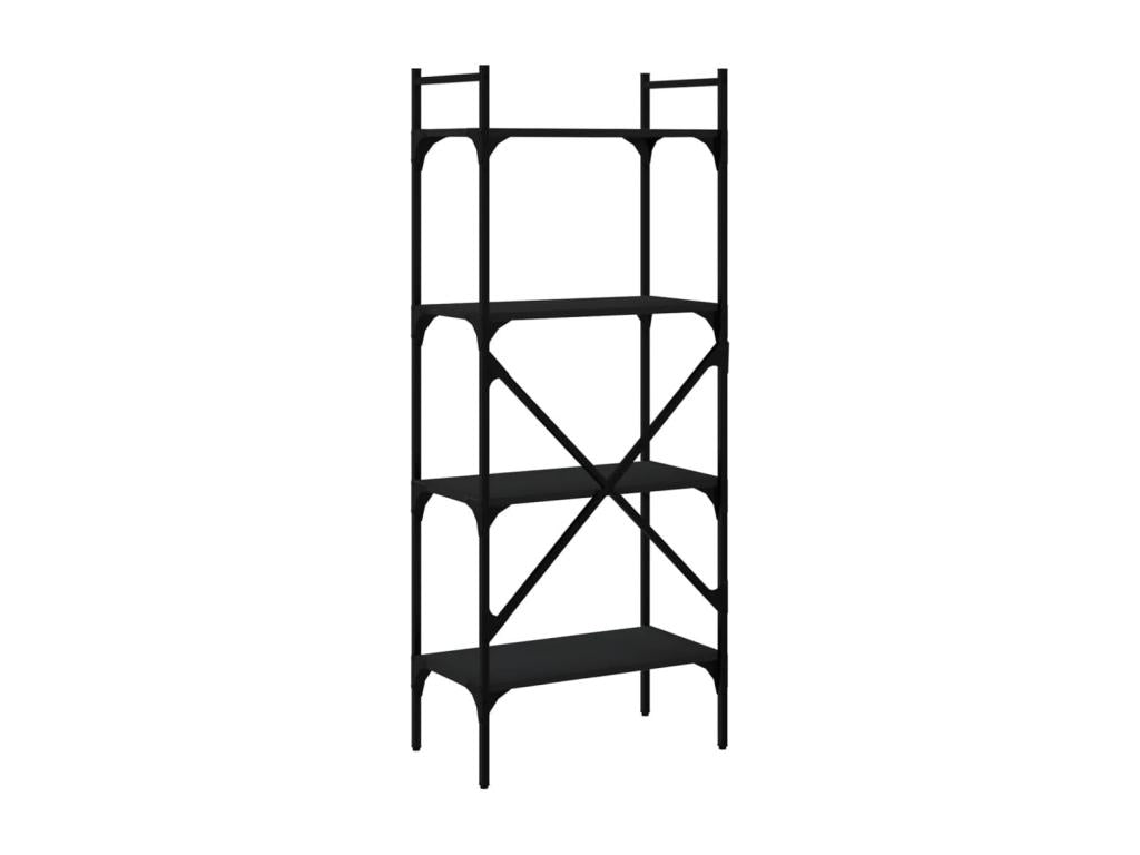 4-tier black bookcase, 56x31.5x138.5cm, engineered wood, PPFF57290
