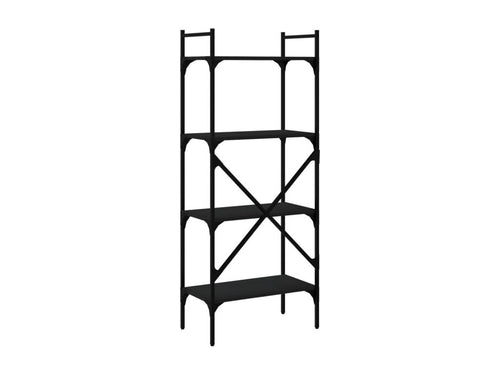 4-tier black bookcase, 56x31.5x138.5cm, engineered wood, PPFF57290