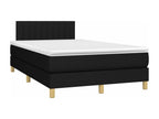 Upholstered bed base with mattress and LED lighting, black, 120x200 cm, fabric CQDW47828
