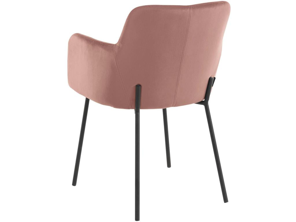 Jolie - Set of 2 pink velvet upholstered dining chairs DIXB28308