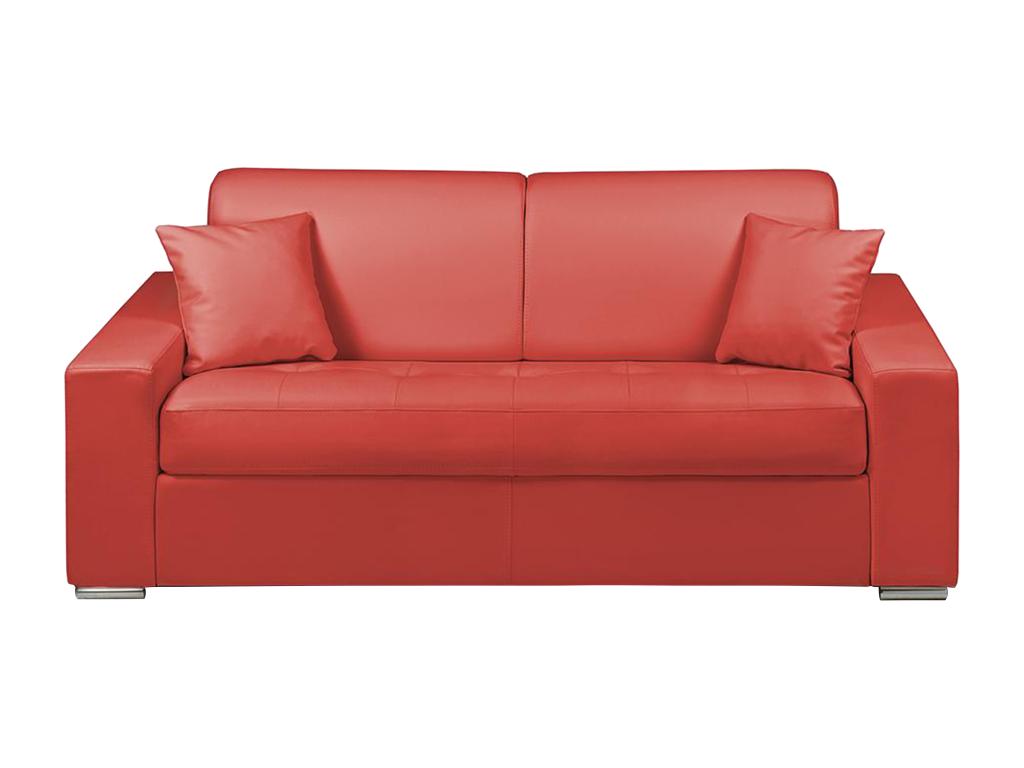 Dormeva 3-seater express convertible sofa in faux leather - Red - Dormeva wide sleeping area 140 cm - 14 cm mattress KXWA60827