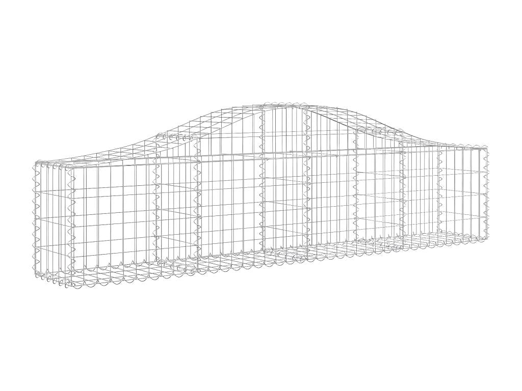 Arched gabion baskets, 12 pieces, 200x30x40/60 cm, galvanized iron, ZAJP41062