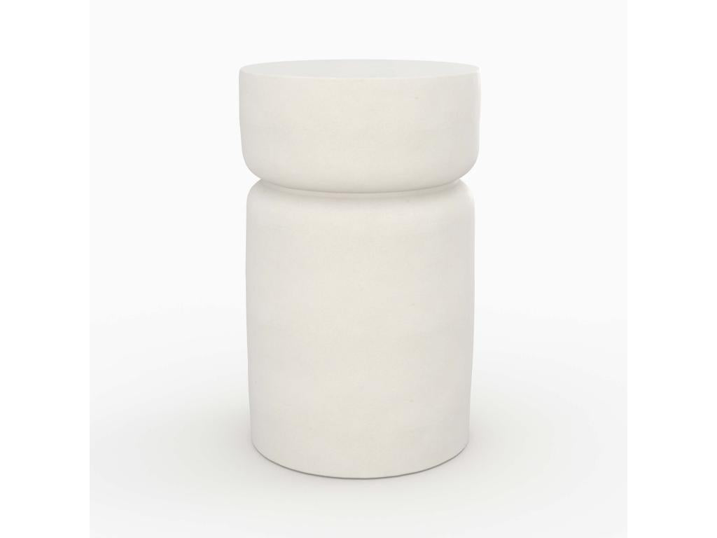 Round side table in white concrete, 30 cm diameter - Dormeva WOQW62089