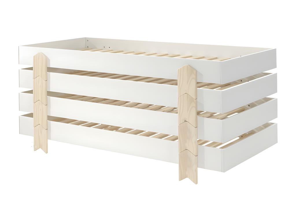 Dormeva - Set of 4 Stackable Beds 90x200cm White Arrow JODX07242