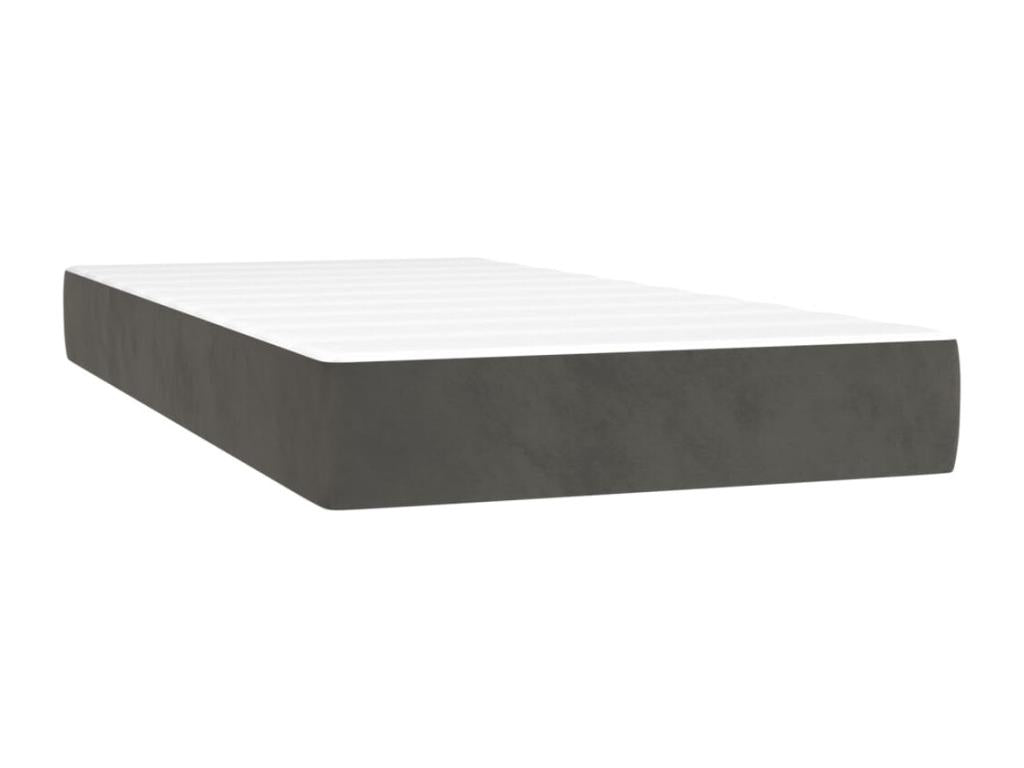 Upholstered bed base and mattress, Dark Grey, 200x200cm, Velvet, SRIP84957