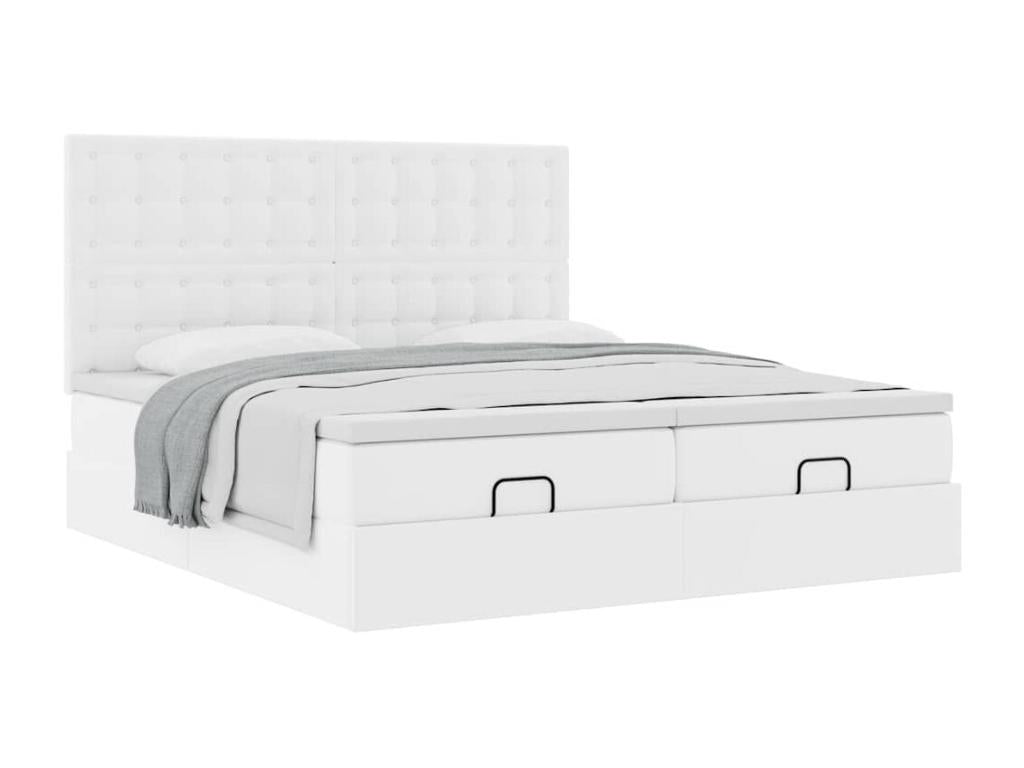 Dormeva bed frame and pure white 180x200 cm faux leather mattress JCDZ44743