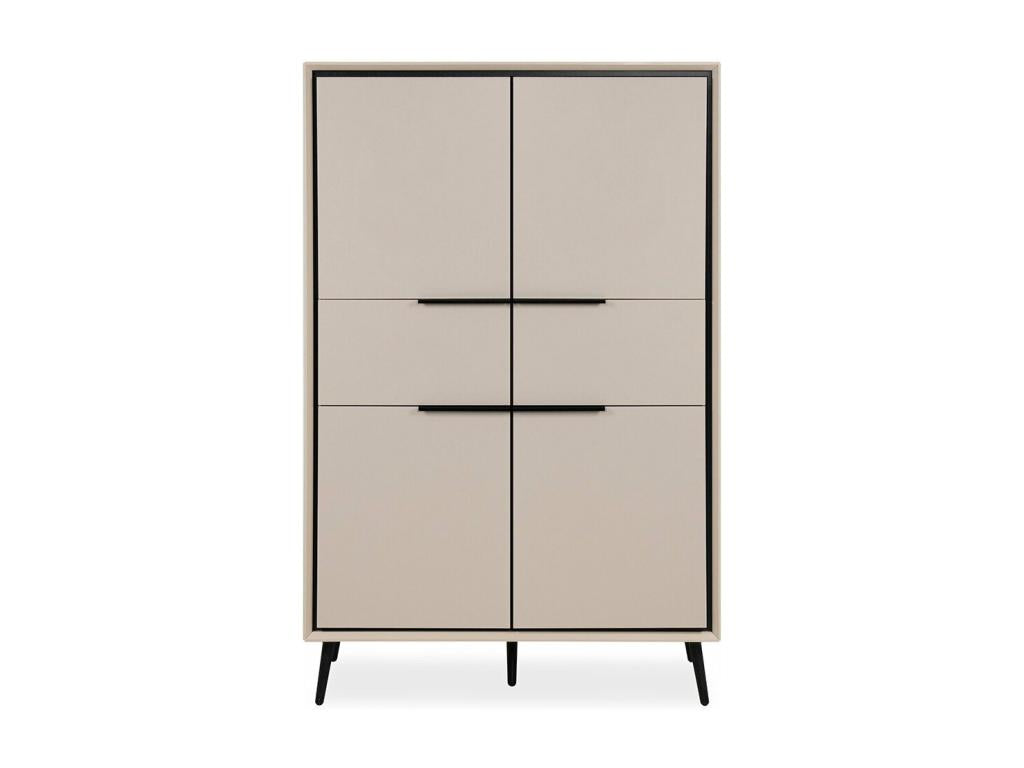 Dormeva QJKV55996 High Sideboard with 4 Doors and 2 Drawers, 140 cm High