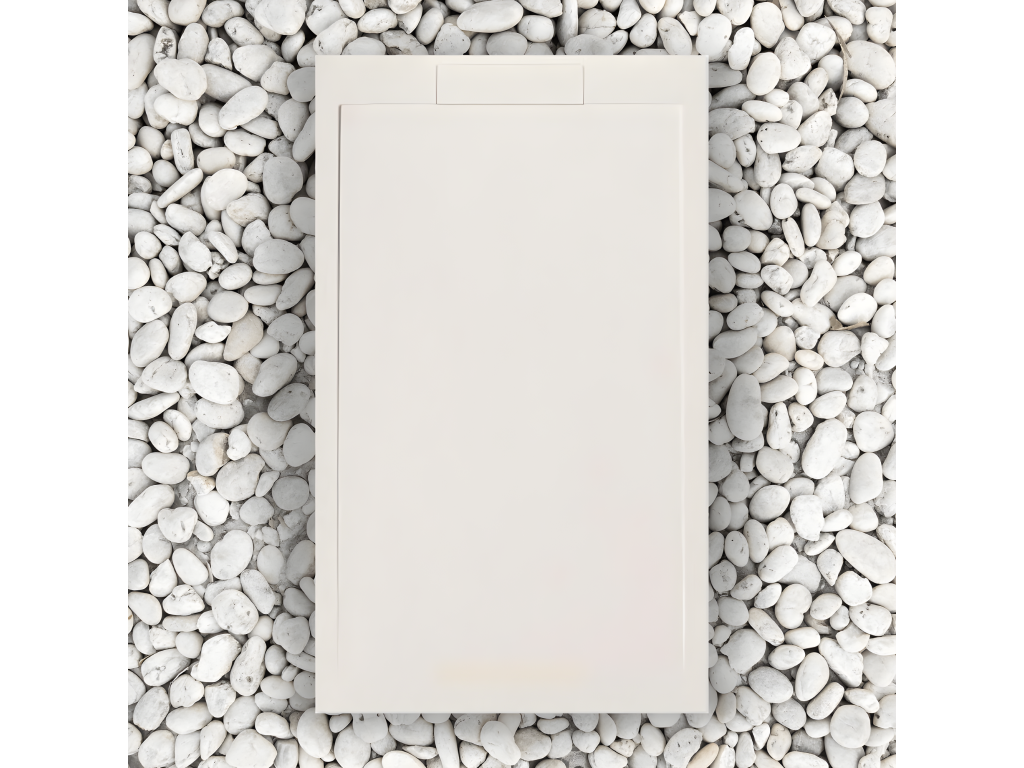 140x80 cm Shower Tray, Beige RAL 9001, Dormeva Line, in resin and marble powder with marble resin side grate, TIZJ78439