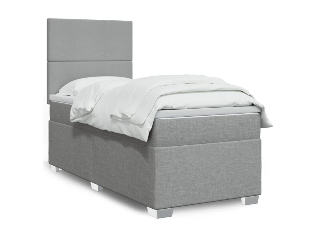 Dormeva bed base with light grey mattress 100x200cm Fabric ZWSY02981