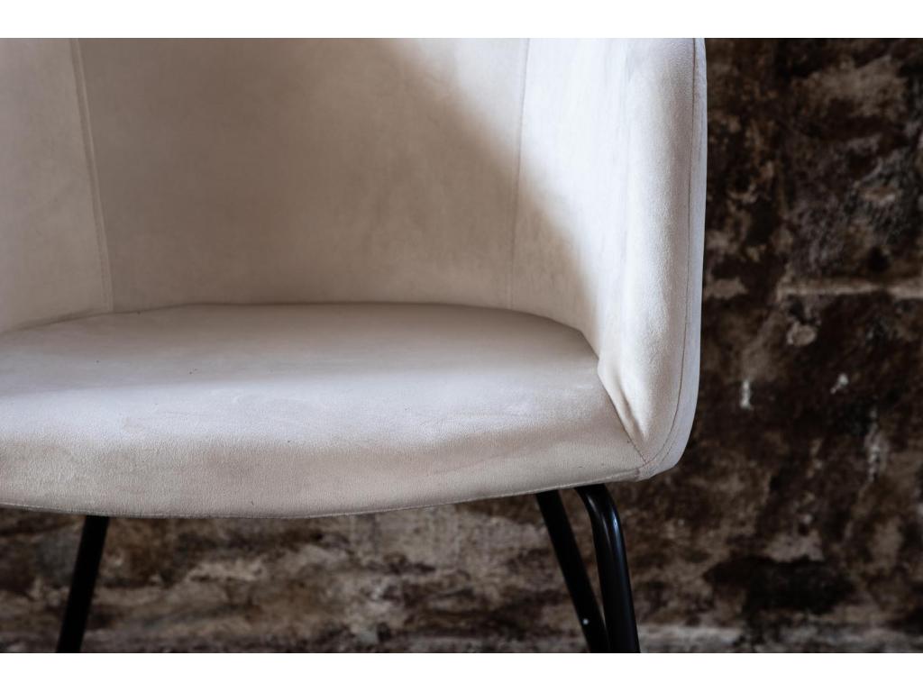 Lumenao beige velvet dining chair. QFZX95158