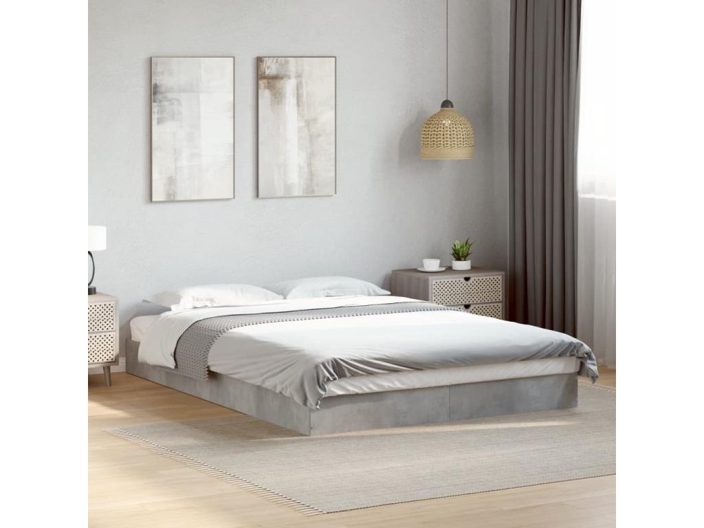 Bed frame without mattress, concrete grey, 120x200 cm, FKMW49480