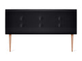 Dormeva Faux Leather Headboard with 2 Button Closures 135x105cm with Legs for 120/135cm Beds - Black NBXT83002