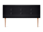 Dormeva Faux Leather Headboard with 2 Button Closures 135x105cm with Legs for 120/135cm Beds - Black NBXT83002
