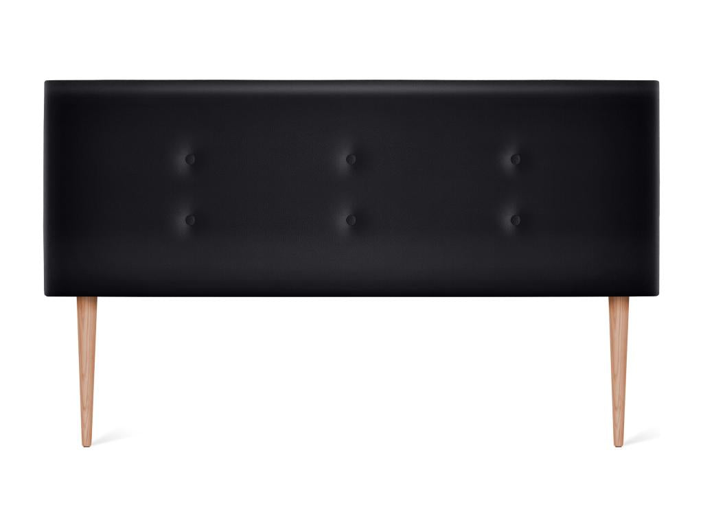 Dormeva Faux Leather Headboard with 2 Button Closures 135x105cm with Legs for 120/135cm Beds - Black NBXT83002