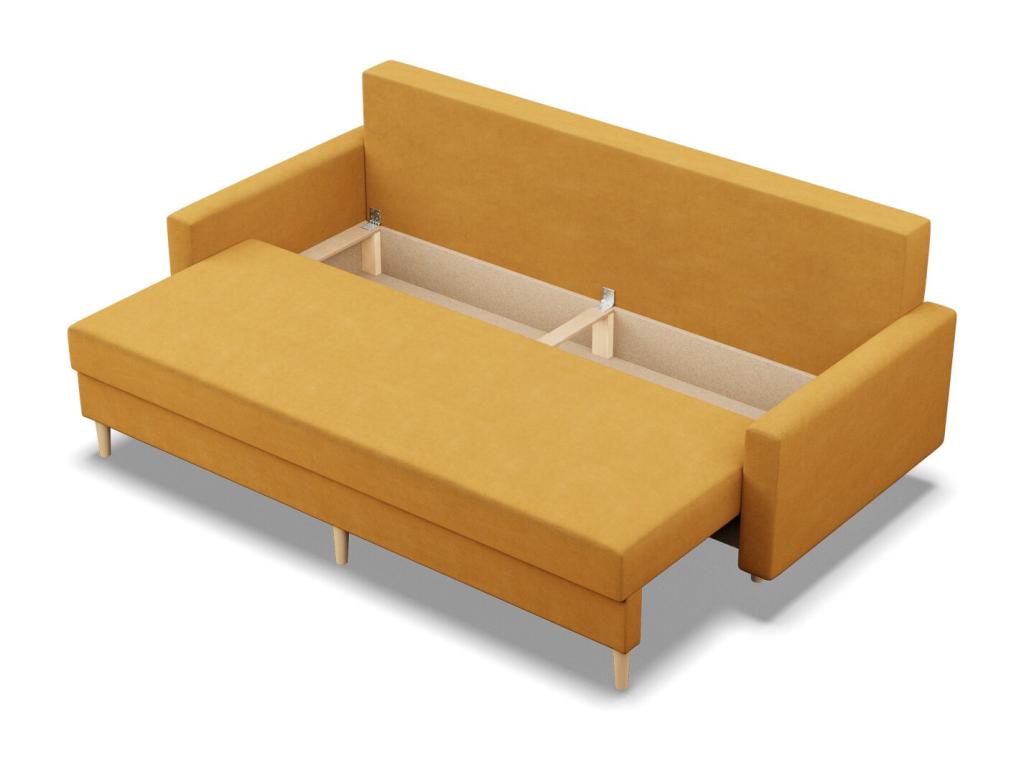 3-seater sofa with sleeping function, reversible cushion, yellow, DPEP08562