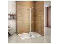Walk-in shower enclosure 80 x 40 x 200 cm with pivoting return panel - 8 mm tempered glass - With 90 cm square support bar ODTZ77525