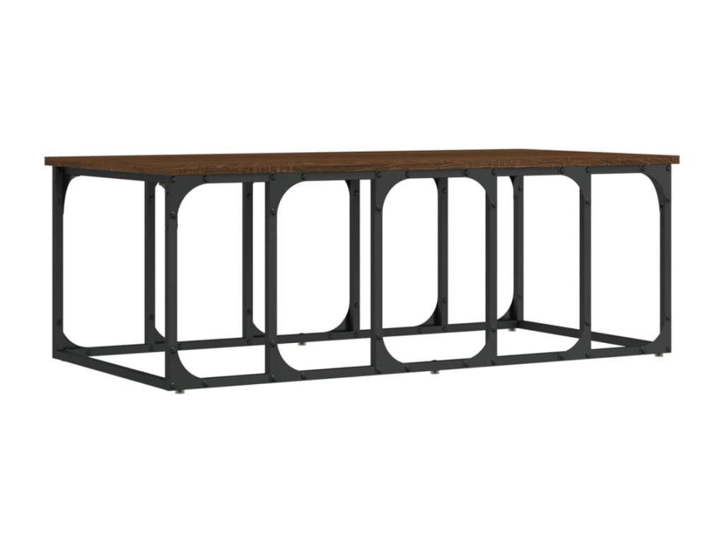 Brown oak coffee table 100x50x35.5 engineered wood RUYZ81405