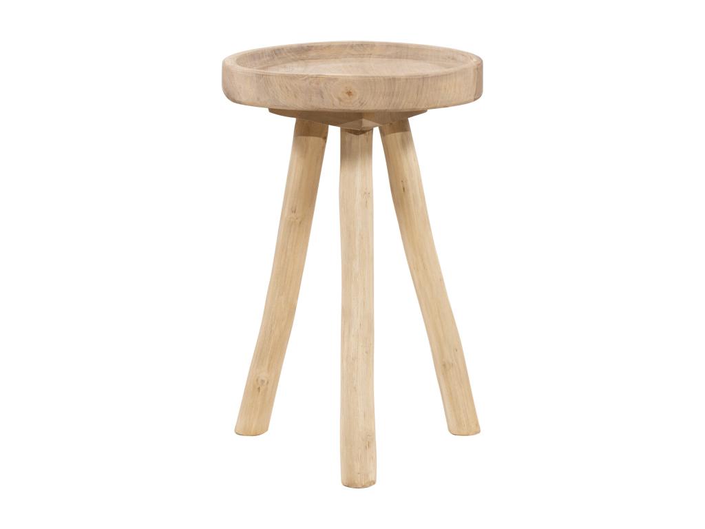 Set of 2 teak garden side tables, 30 cm diameter - Light natural finish - Dormeva JJKI68000