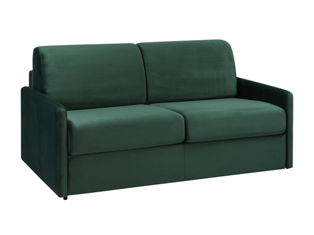 4-seater express convertible sofa in fir green velvet - Dormeva wide sleeping area 160 cm - 18 cm Dormeva mattress LAGU35209