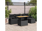 6-piece garden furniture set with cushions, black resin wicker MOZI71283
