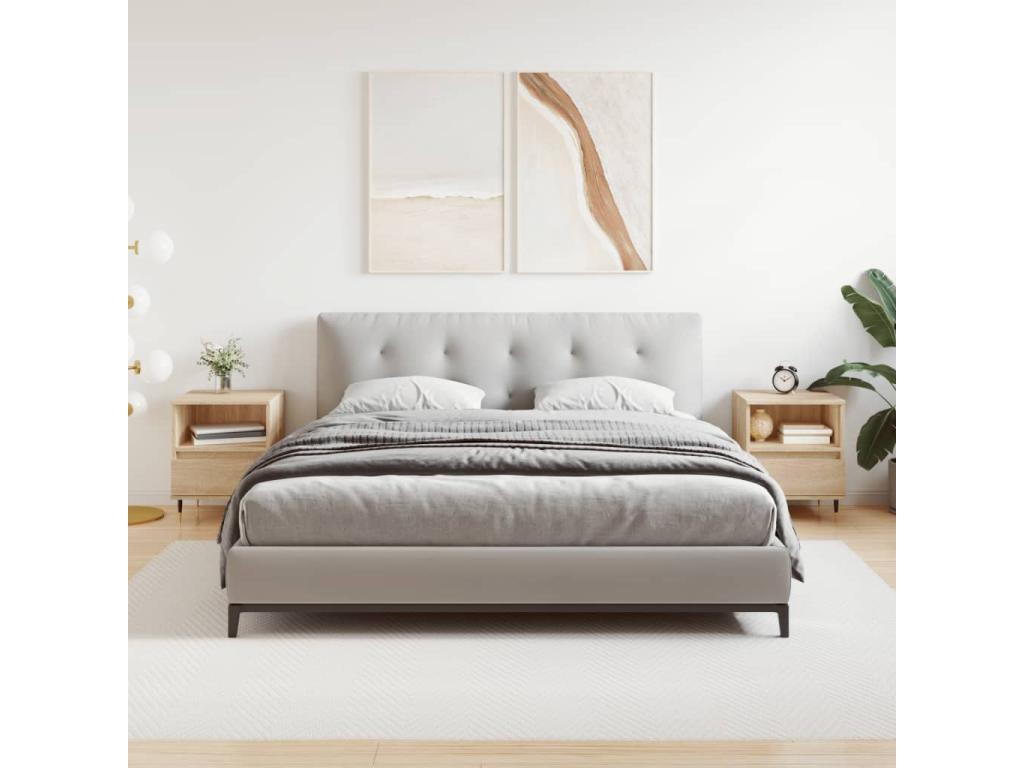 Dormeva 2-piece bedside tables, oak finish, 40x35x50 cm, engineered wood, DVPA65702