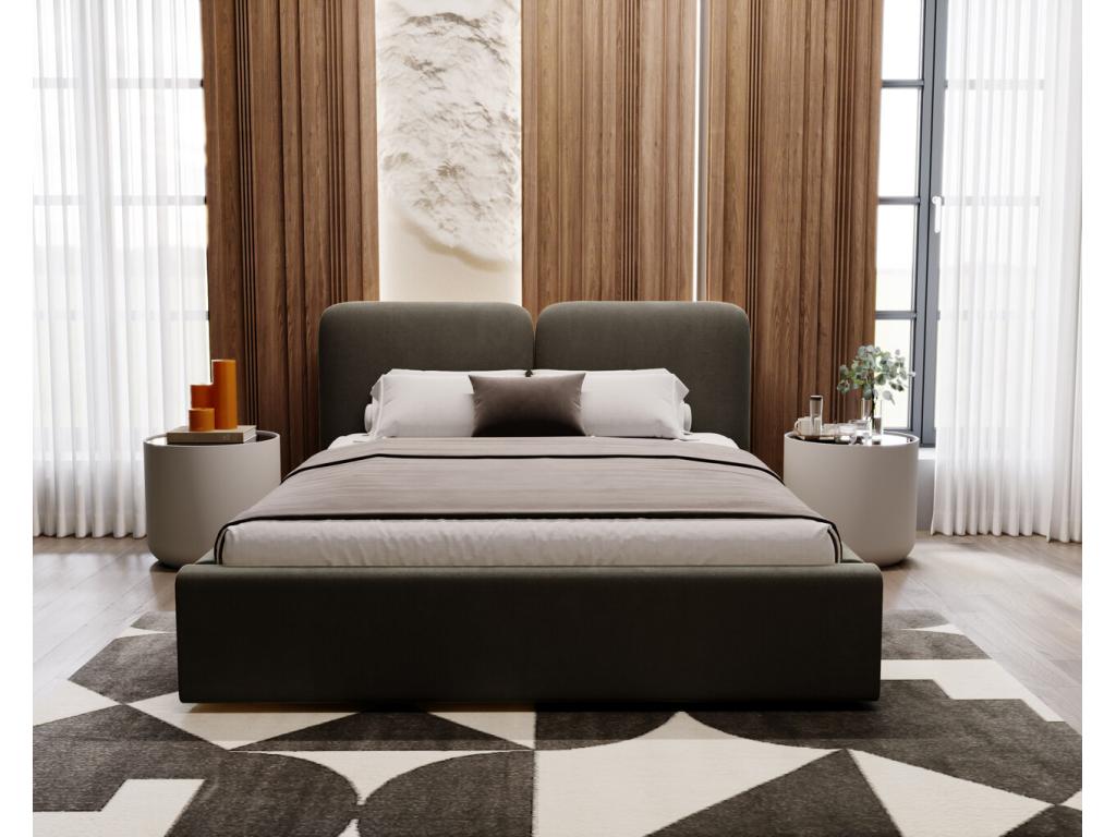Upholstered bed with storage - 180x200 - double bed - velvet - dark grey - Dormeva SCOS46472