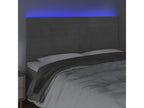 Light Grey LED Headboard 160x5x118/128 cm Velvet LOAM04382