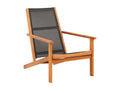 Black garden chair made of solid eucalyptus wood and textilene FBYW54805