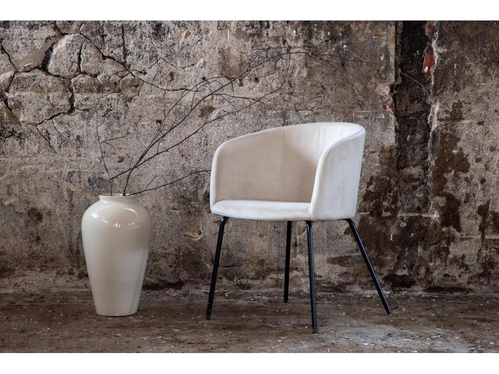 Lumenao beige velvet dining chair. QFZX95158