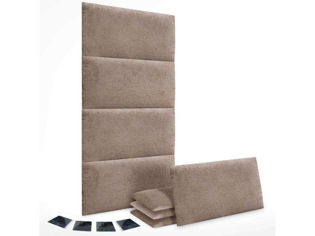 Dormeva Pack of 8 Self-Adhesive Acoustic Wall Panels in Eco-Friendly Wool, Shock Absorbing Protection, Brown, 60x50 cm x8 YEAT87506