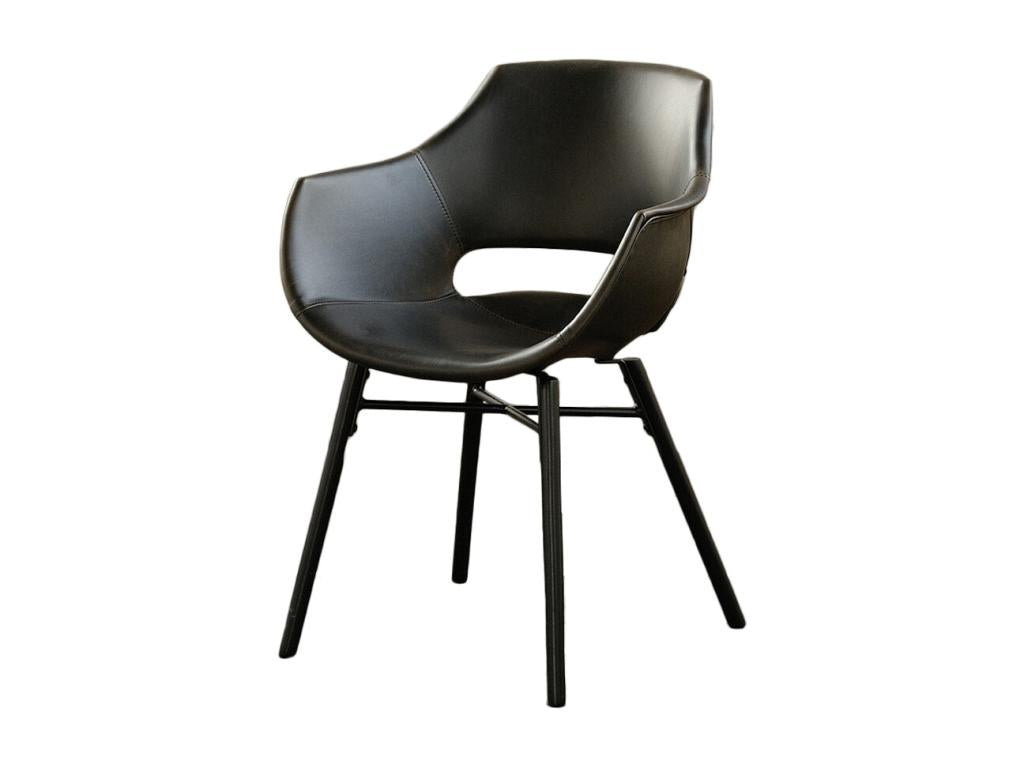 Chair - Black faux leather - Lysvia NMFP43919