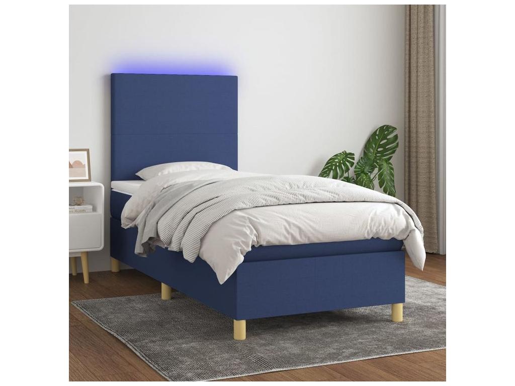 Dormeva bed base and mattress with blue LED lighting, 100x200 cm, ATKI92514 fabric
