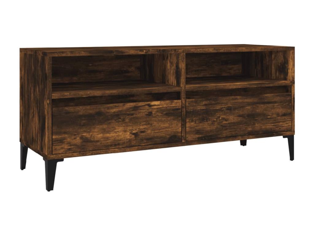 Smoked oak TV stand 100x34.5x44.5 cm engineered wood YRTQ49125