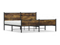 Metal bed frame without mattress, smoked oak, 160x200 cm AOKZ17526