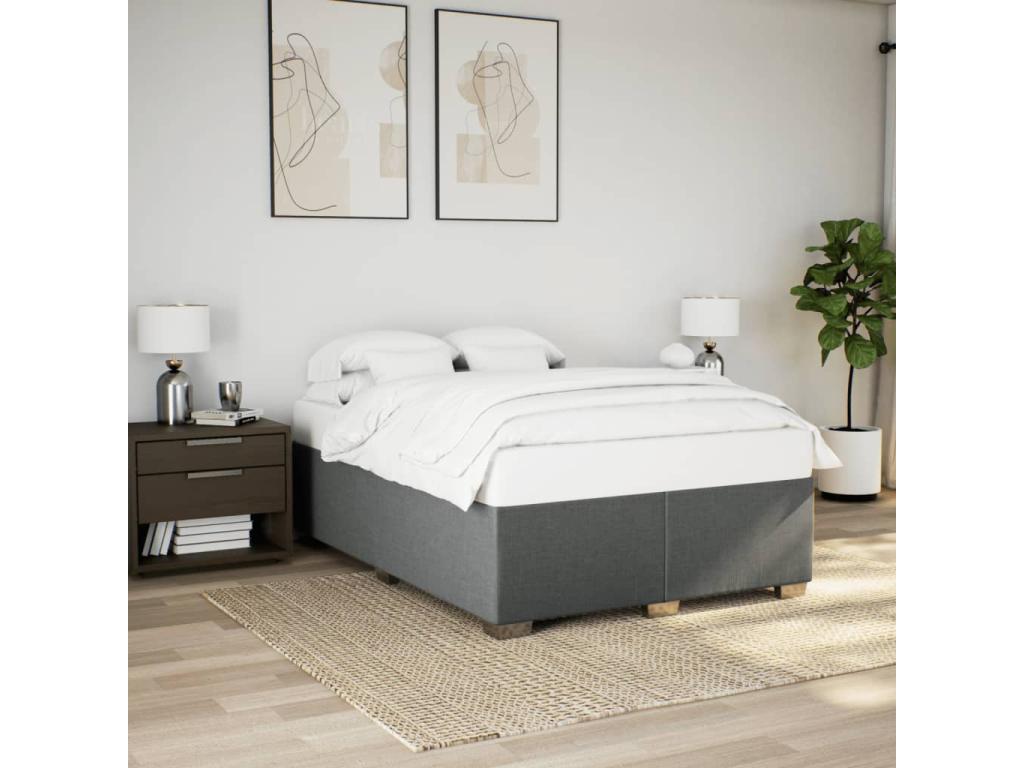 Dormeva bed base with mattress, dark grey, 160x200cm, fabric AFRX73852