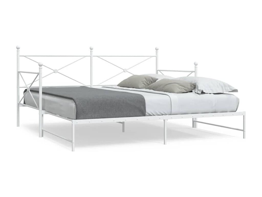 Daybed with pull-out bed (no mattress) white 100x200cm steel JOUR80457