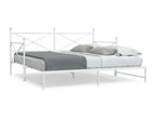 Daybed with pull-out bed (no mattress) white 100x200cm steel JOUR80457