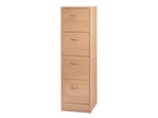4-Drawer Filing Cabinet for 100 Hanging Files, W 41.4 H 140.4 D 44 cm - Beech Colour KKCB77973