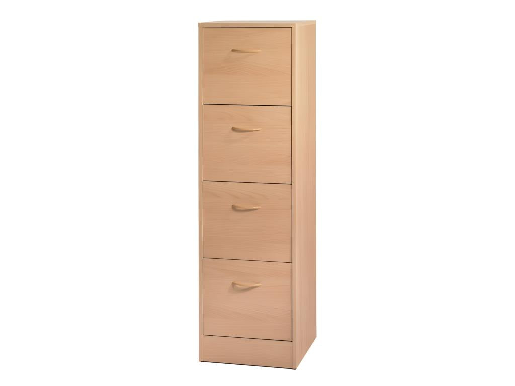 4-Drawer Filing Cabinet for 100 Hanging Files, W 41.4 H 140.4 D 44 cm - Beech Colour KKCB77973