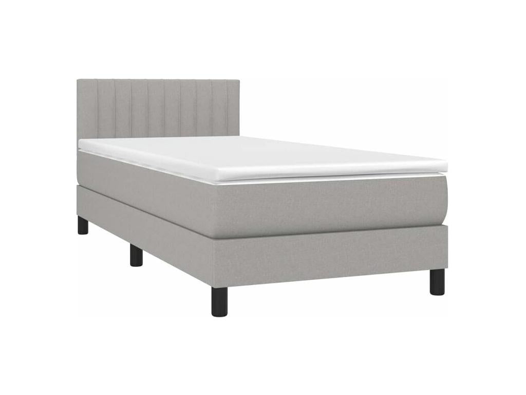 Dormeva bed base with mattress and LED, light grey, 90x200 PNVY73073