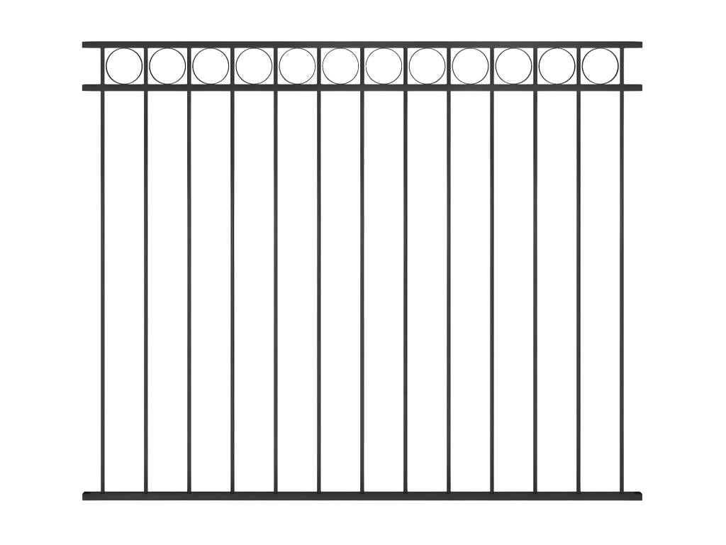 Steel fence panel 1.7x1.5 m Black TNMI14820