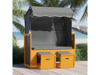 Dormeva with anthracite resin wicker and solid wood canopy DLUX68856