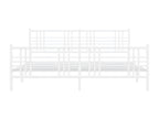Metal bed frame with white headboard/footboard 183x213cm UYRT14471