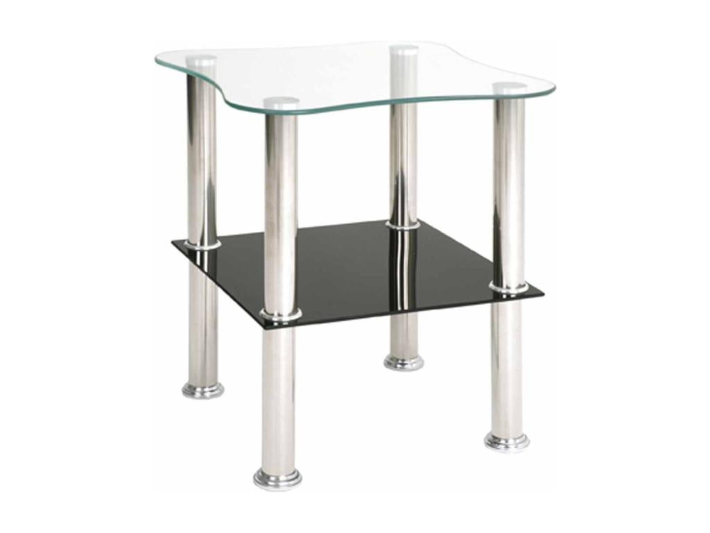 Dormeva 47cm Black Glass Side Table DVGX51981