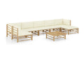 Dormeva AWZJ17949 8-piece garden furniture set with cream-white cushions